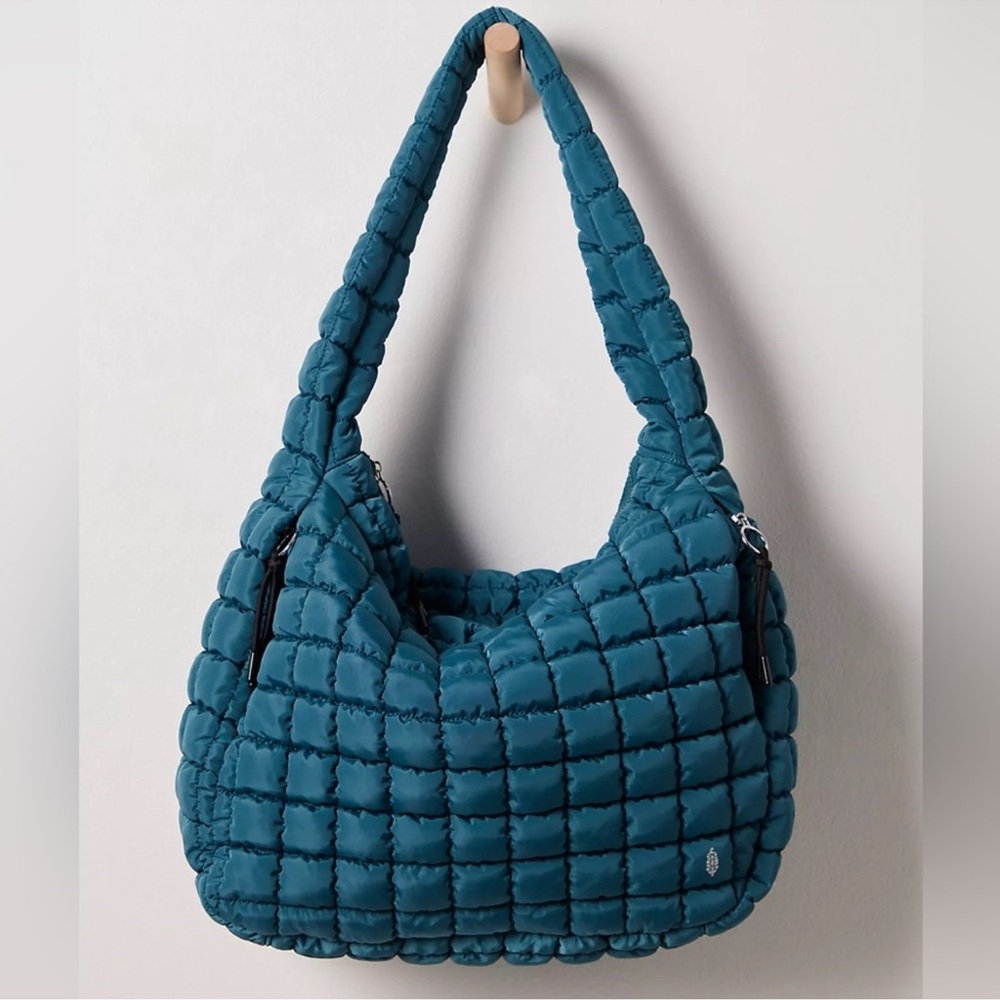 Teal Quilted free people tote